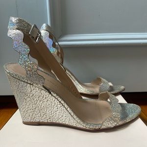 LOEFFLER Randall, silver, piper wedge sandal